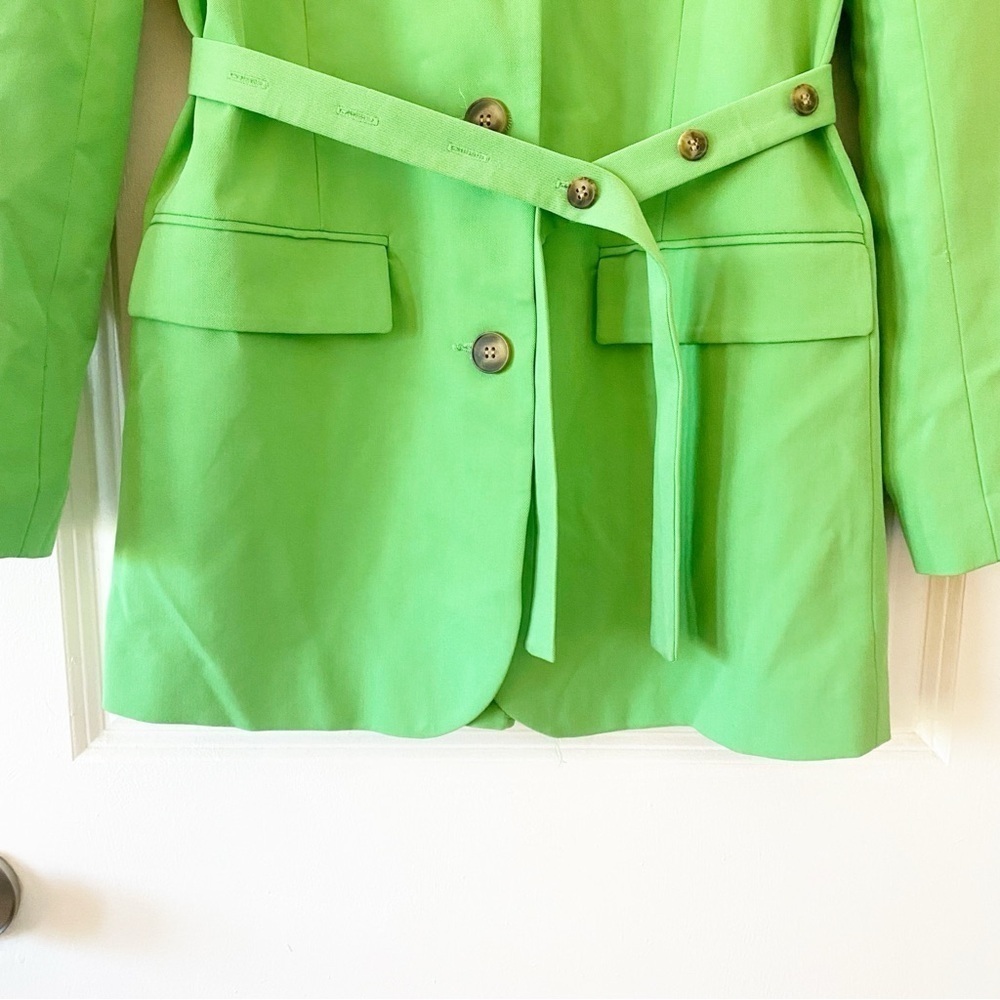 TOPSHOP Neon Green Longline Belted Blazer NWOT - Picture 5 of 9